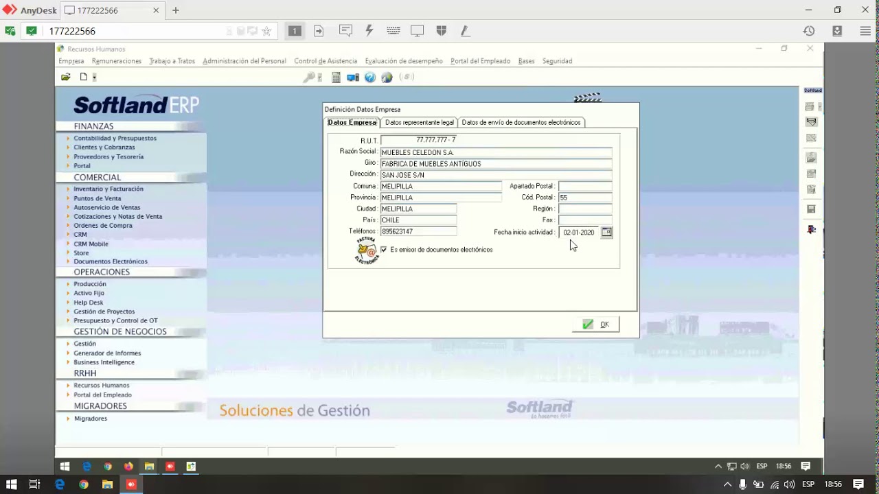 1   Creando Empresa   Módulo RRHH Softland