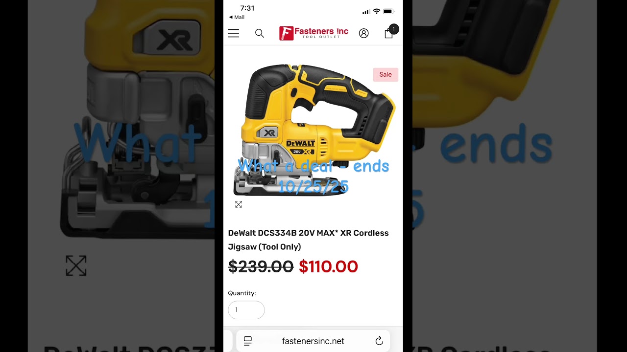 DeWalt Jigsaw 20V DCS334B