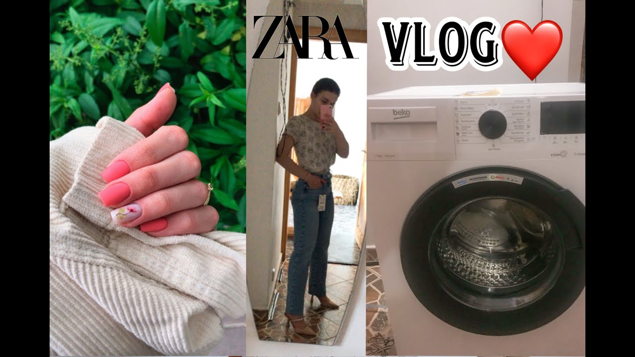 Vlog🥰 unghii noi, cumpărături din Zara și Stradivarius, câteva haine primite, masina de spălat nouă