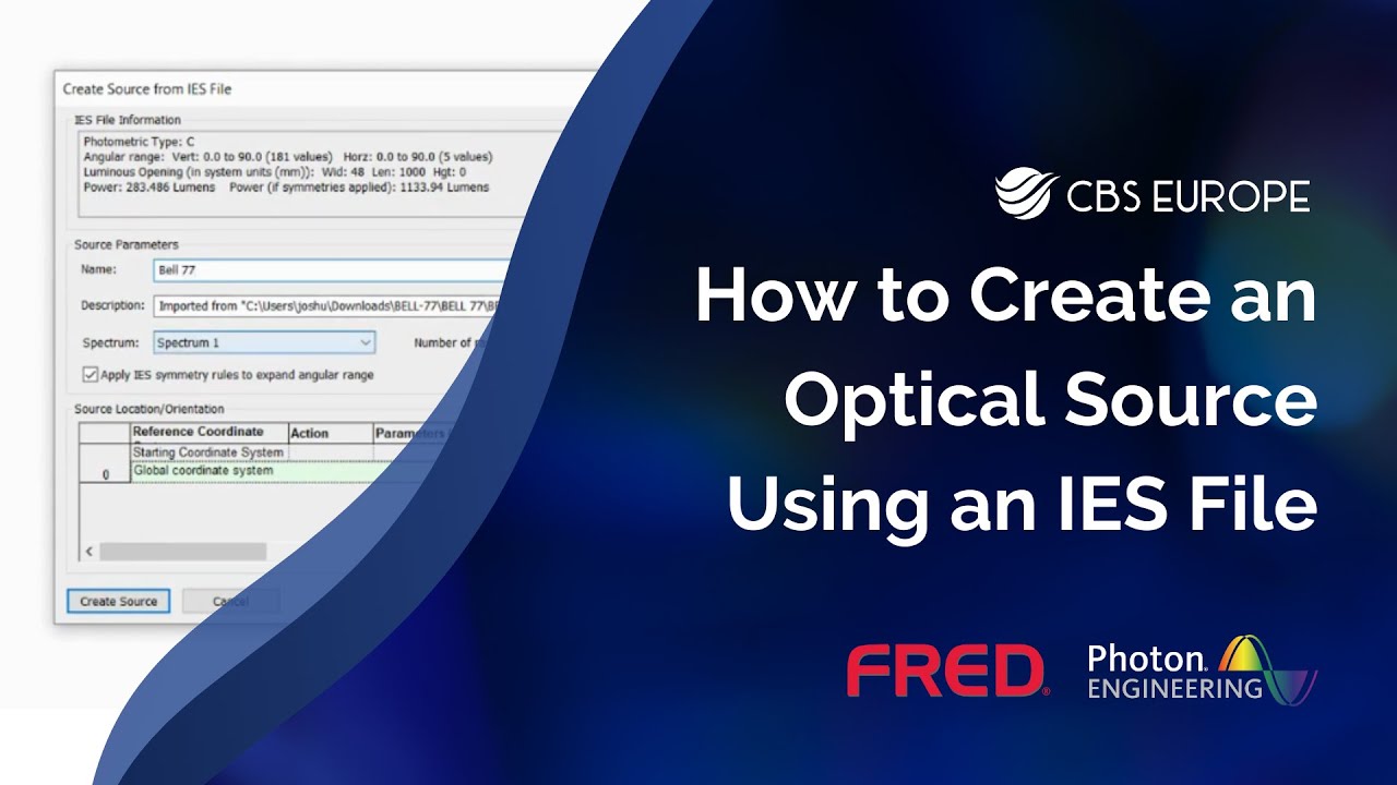 How to Create an Optical Source Using an IES File