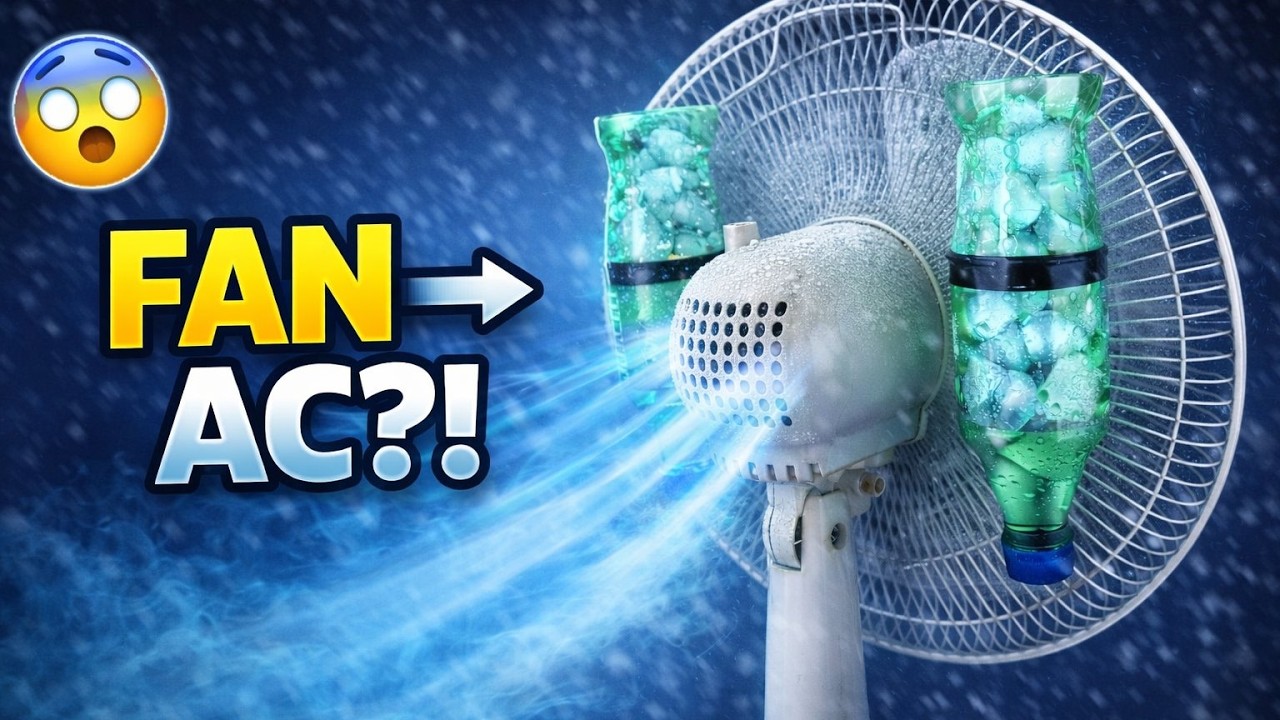 How to Make Air Conditioner at Home using Old Fan & Plastic Bottle