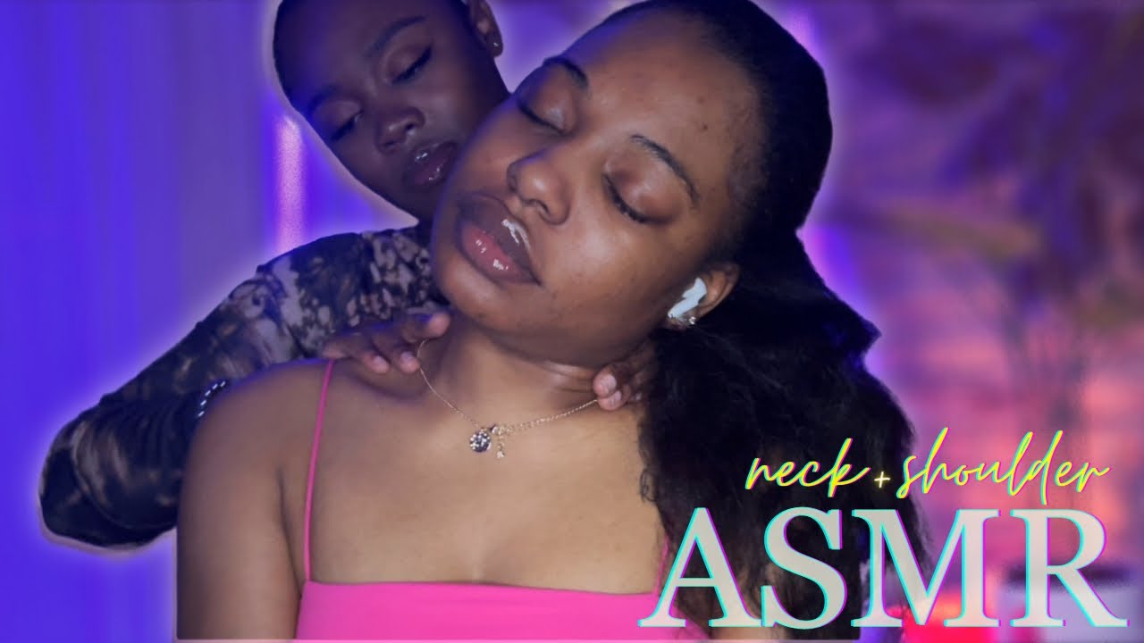 ASMR massage | NECK and SHOULDER 🌙relaxing night time massage and hair play for sleep | whispers*