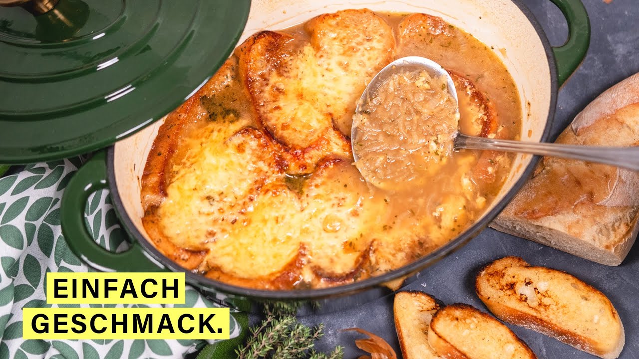 Zwiebelsuppe Franz&ouml;sische Art mit K&auml;se &uuml;berbacken 🤤👌