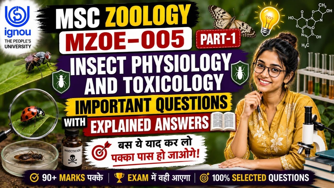 😲IGNOU MSC ZOOLOGY || MZOE-005 || IMPORTANT QUESTIONS WITH EXPLAINED ANSWERS FOR JUNE 2026 💯 Part-1