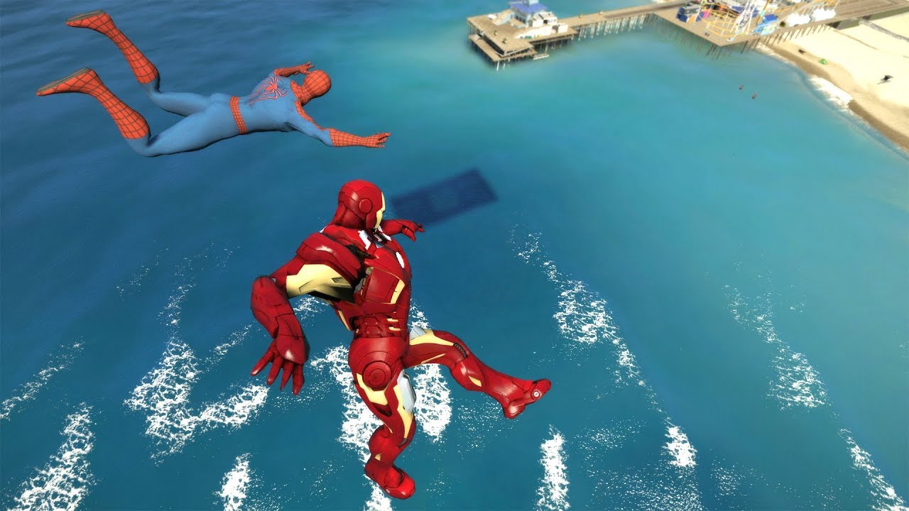 GTA 5 SPIDERMAN vs IRON MAN | Water Ragdolls Fails/Jumps vol.6 (Euphoria Physics Funny Moments)
