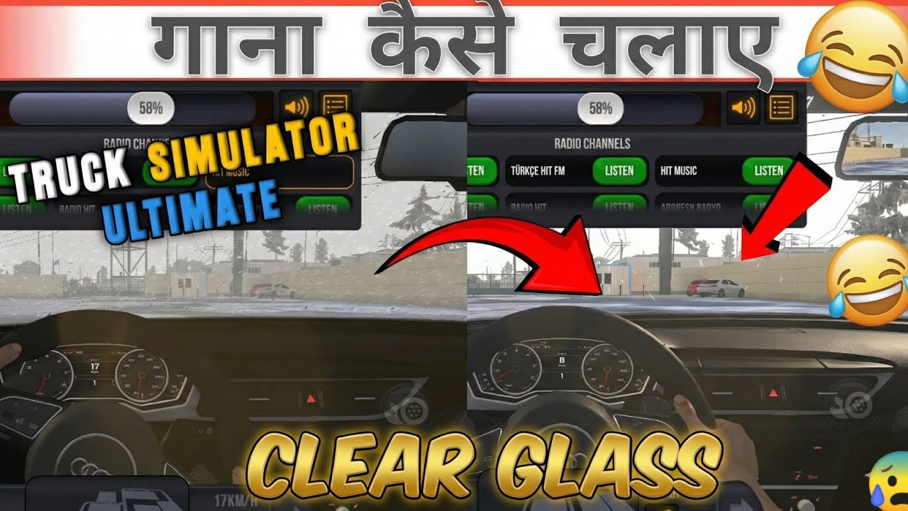 TRUCK SIMULATOR ULTIMATE CLEAR GLASS + गाना कैसे चलाए 😰 - NRJ Gaming 