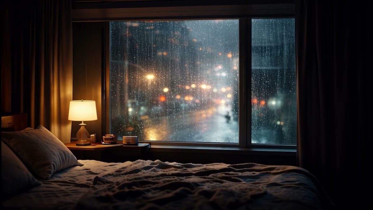 3 Hours of Calm Night Ambience with Gentle Rain | Quiet Night Space