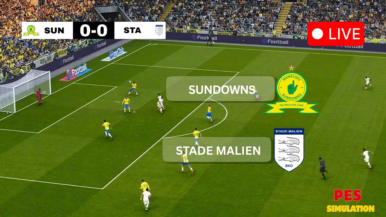 🔴LIVE : Mamelodi Sundowns vs Stade Malien | CAF Champions League 2025/26 | PES 2021 Match Simulation