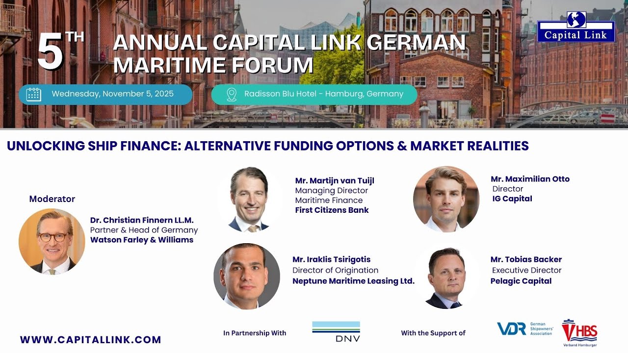 2025 5th Annual Capital Link German Maritime Forum | Unlocking Ship Finance
