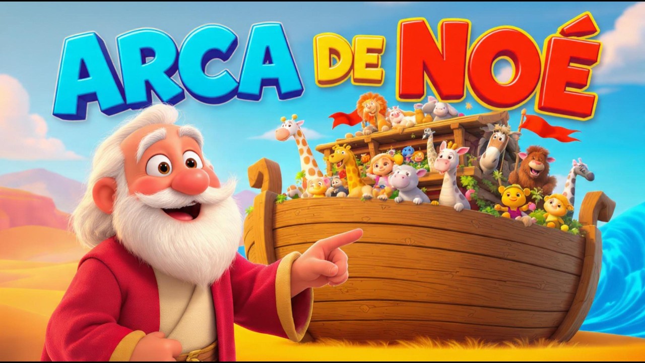 🎶 A ARCA DE NOÉ - Música Infantil Cristã Animada para Crianças 🌈🐘🐰🎵