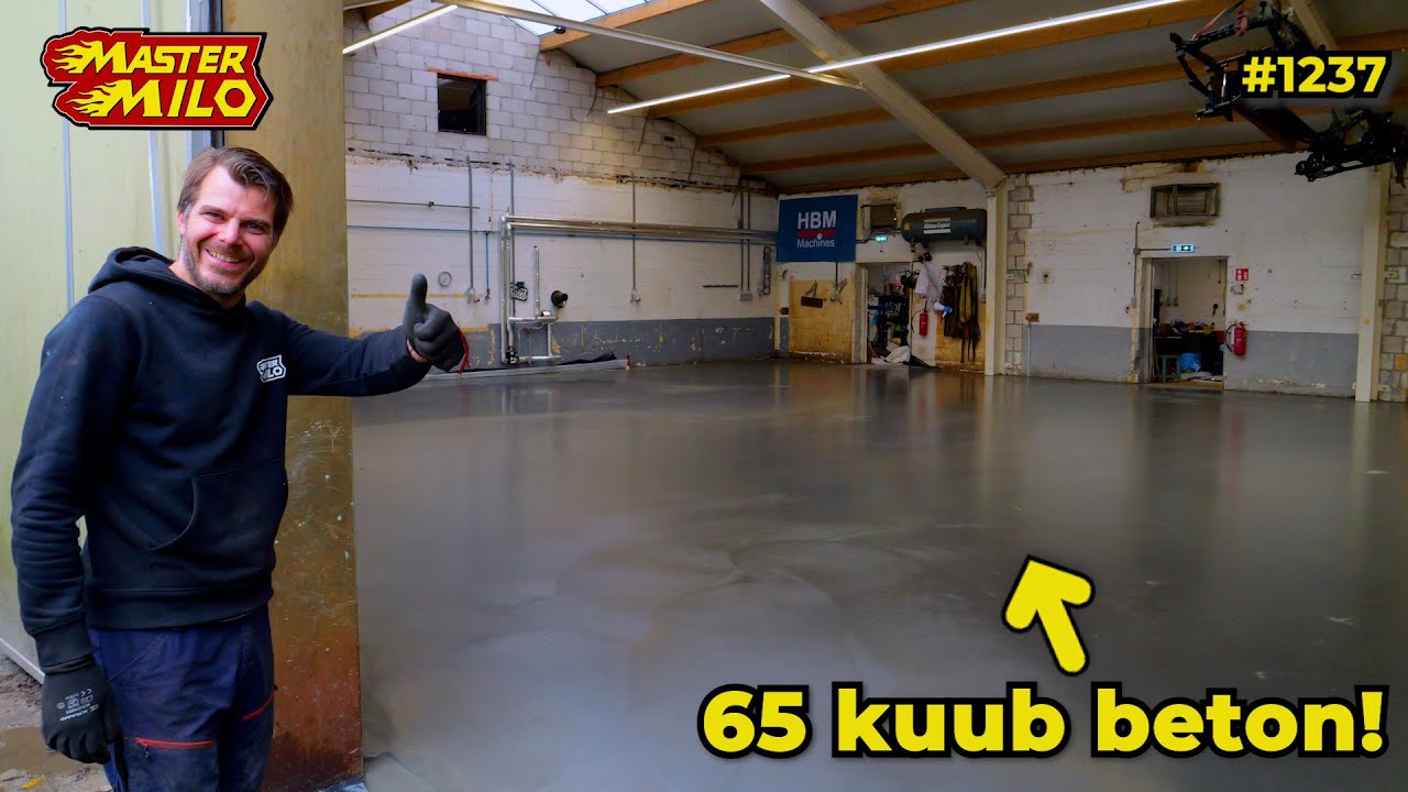 Nieuwe vloer storten in de werkplaats met BetuweBetonpompen! #1238