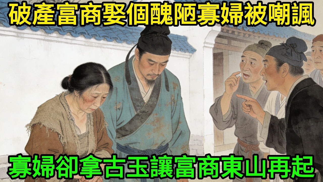 破產富商娶了個克夫的醜陋寡婦，鄰裏嘲諷！新婚夜寡婦拿出一個古玉，讓富商東山再起#民間故事#善有善報#爲人處世#故事分享