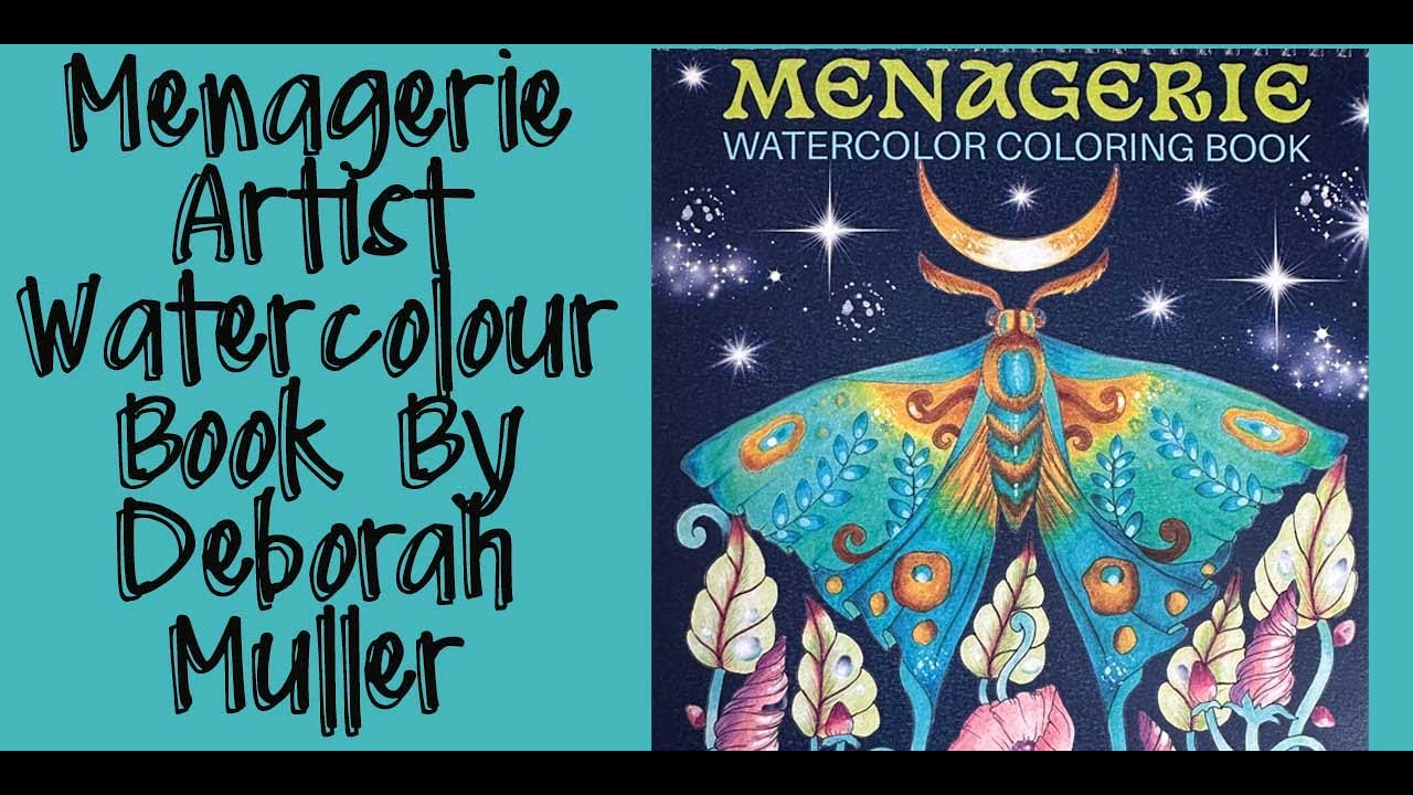 Flip through of Deborah Muller's Menagerie Watercolour Colouring Book | Adult Coloring