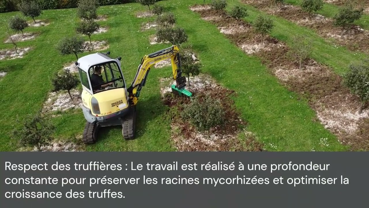 Travail de truffière avec le Grelimeca