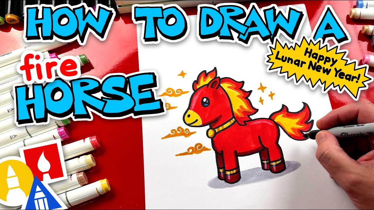 How To Draw A Fire Horse &mdash; Happy Lunar New Year!