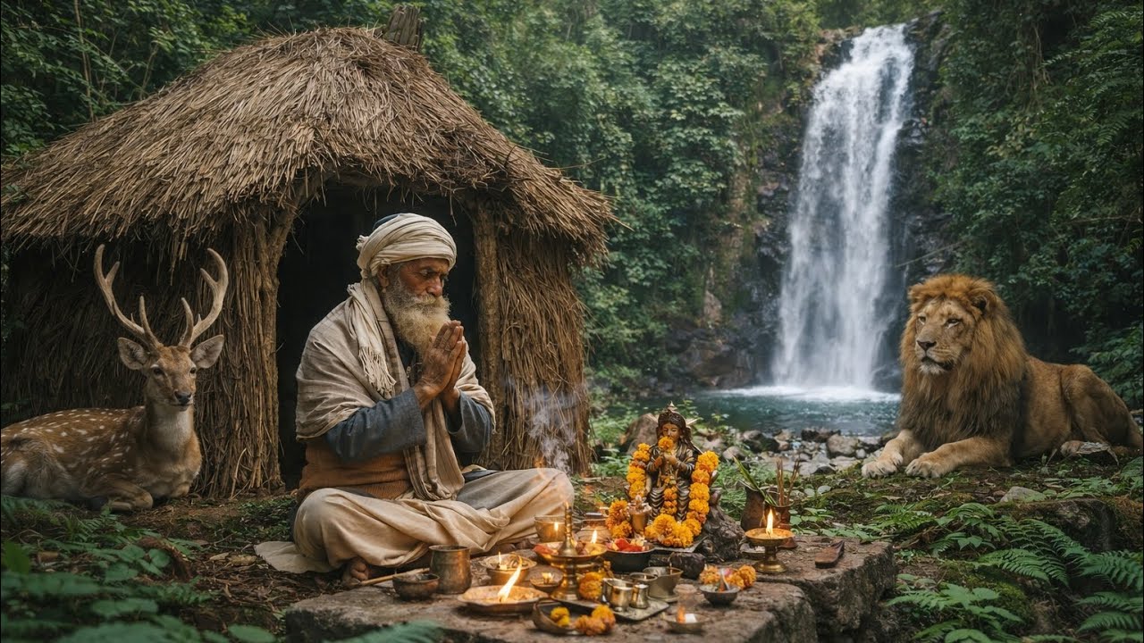 चित्रकूट #जंगल घनघोर  कोल्हू बाबा आश्रम कर रहे #के मोनी महाराज तपस्या भजन साधना  अद्भुत दर्शन#जंगल 