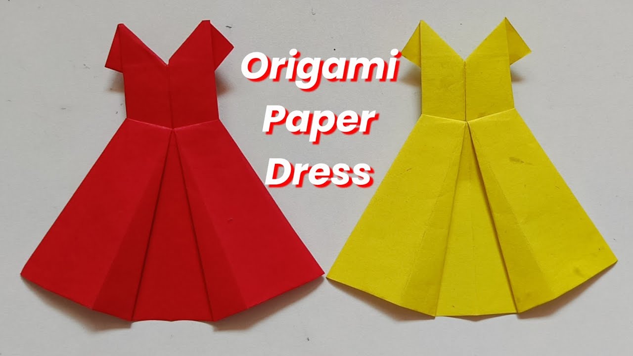 How to Make a Pretty Origami Paper Dress 👗 | Origami Paper Folding Craft | Easy Tutorials for Kids