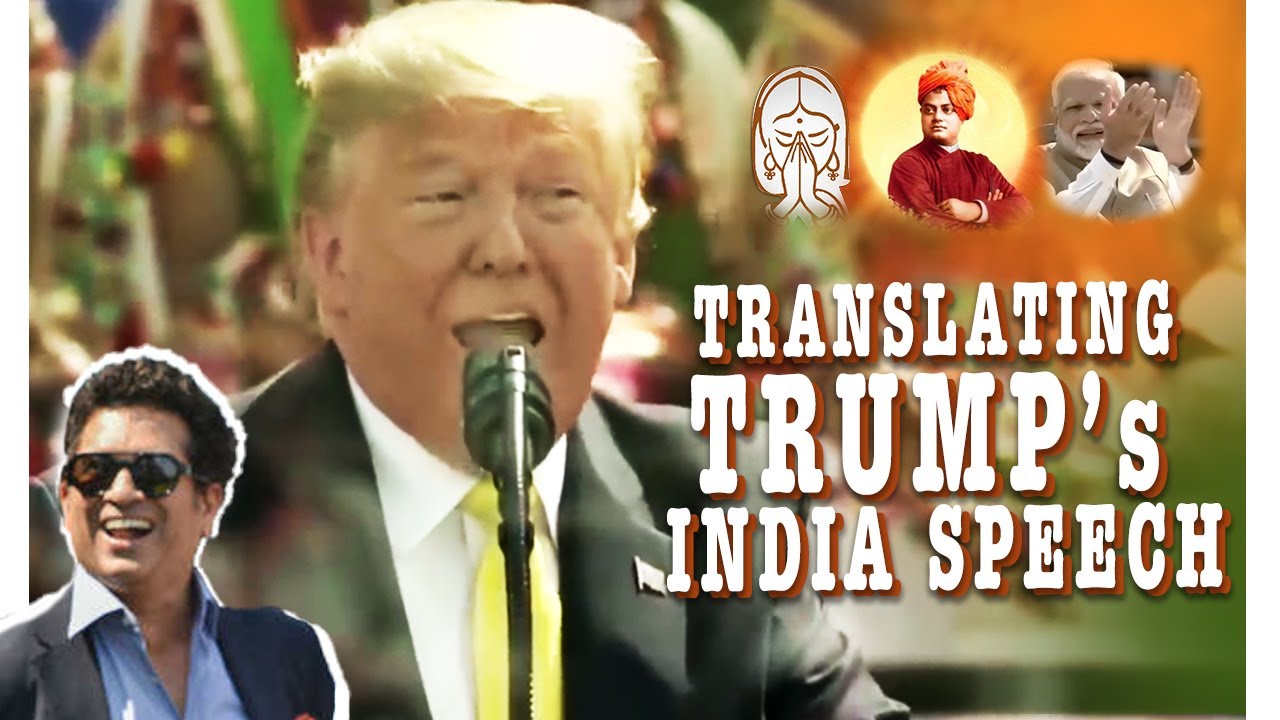 СМЕШНОЕ: Простое руководство по переводу речи Дональда Трампа в Индии #trump #modi #india #indiaV...