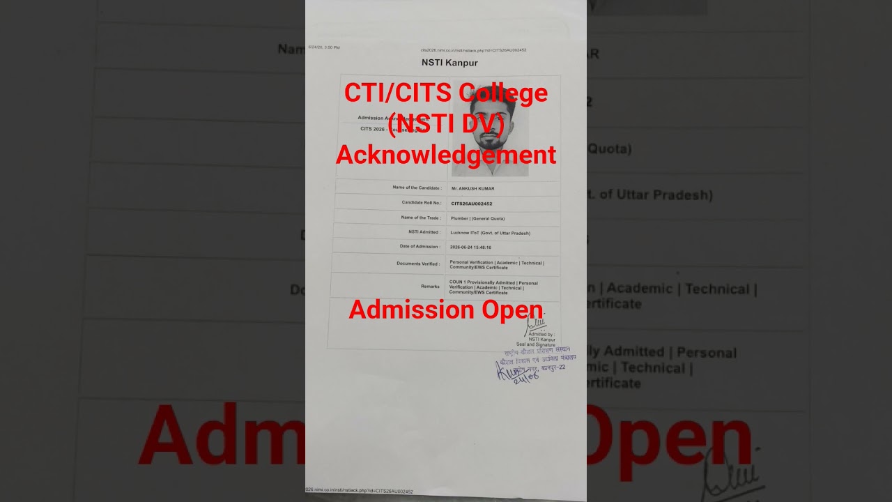 CITs #CTI#College Allotment #acknowledgement slip#admissionsopen
