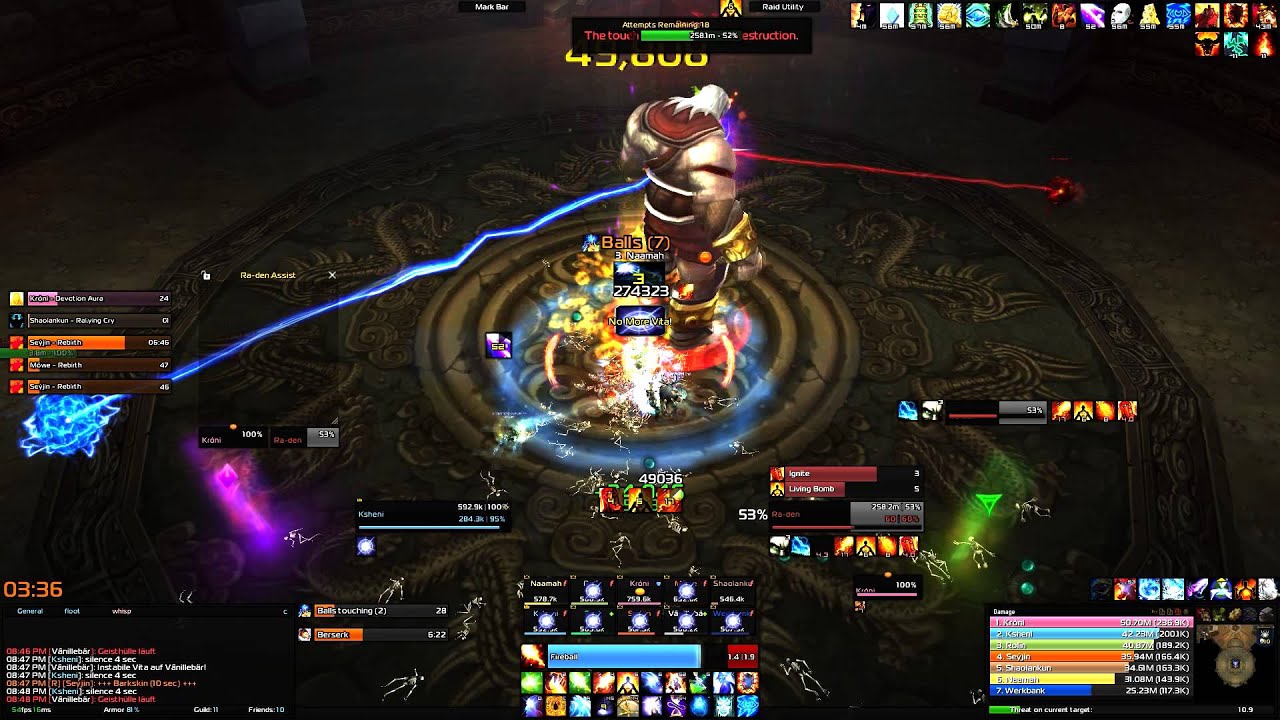 Result vs Ra-Den [10M HC] Ksheni @ Fire Mage (Throne of Thunder)