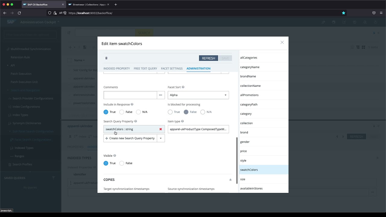 Sort facets in SAP hybris