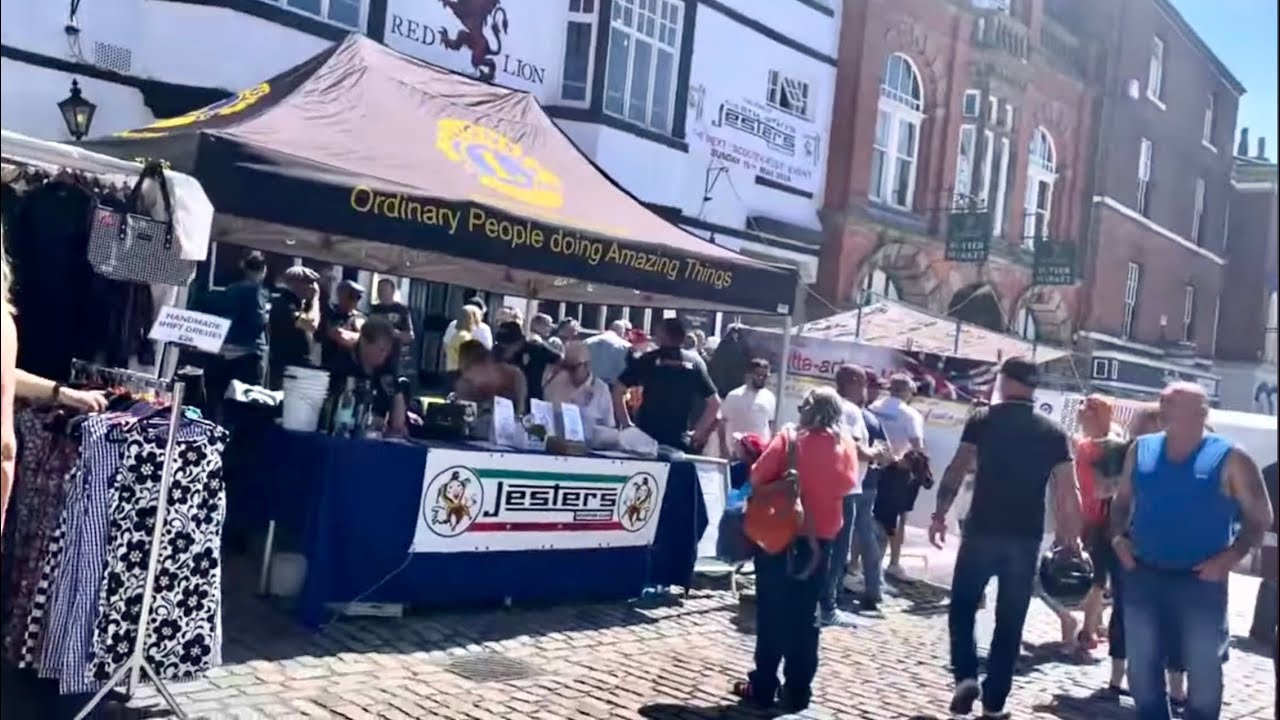 North Staffs Jesters Scooter~Fest 18 . Parts Stalls And Trade Fair  . Leek Town Square .