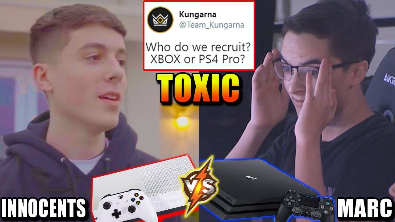We TRIED OUT PS4 vs XBOX Pros.. Innocents GOES OFF on Marc! (CRAZY 1V1 Challenge)