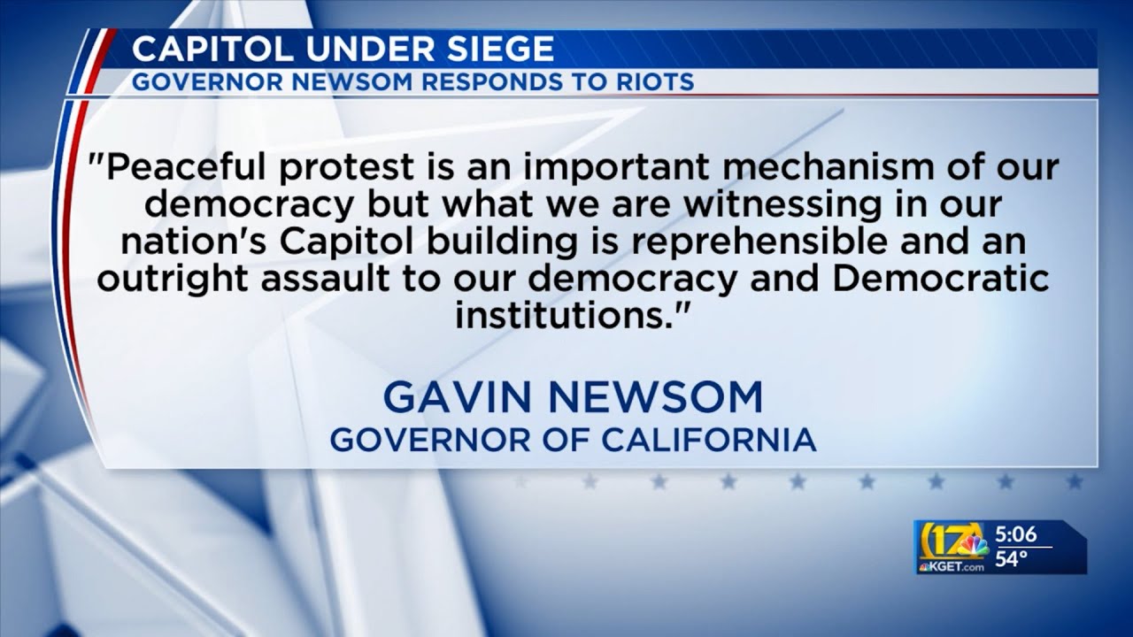 Gov. Newsom speaks out on protests at U.S. Capitol