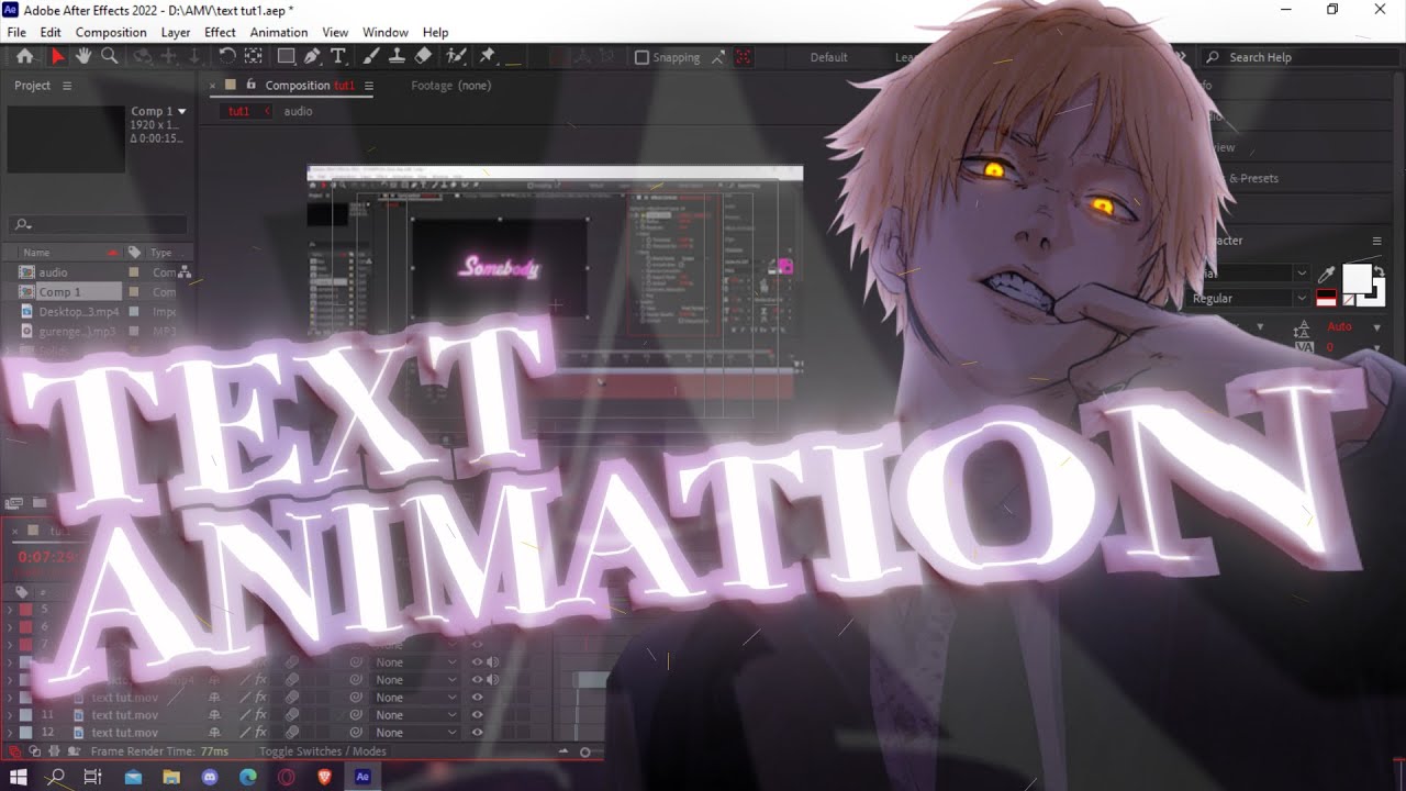 Text Animation and Effect / After Effects AMV Tutorial