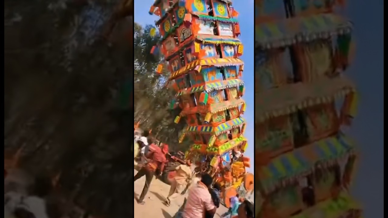 A 120-foot tall temple chariot  collapsed, #shorts #huskur #jatre #god  near Anekal in Bengaluru