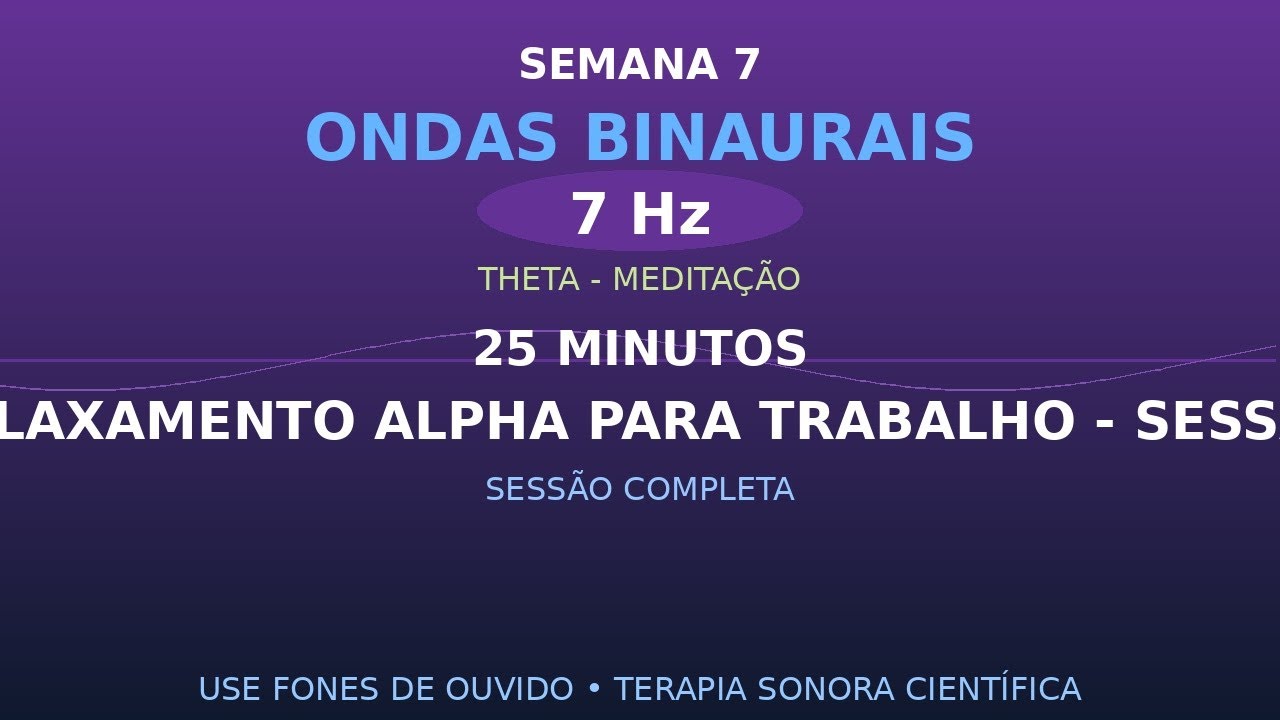 💫 Relaxamento Alpha para Trabalho - Sessão Completa (7Hz) | Meditação Guiada 25min