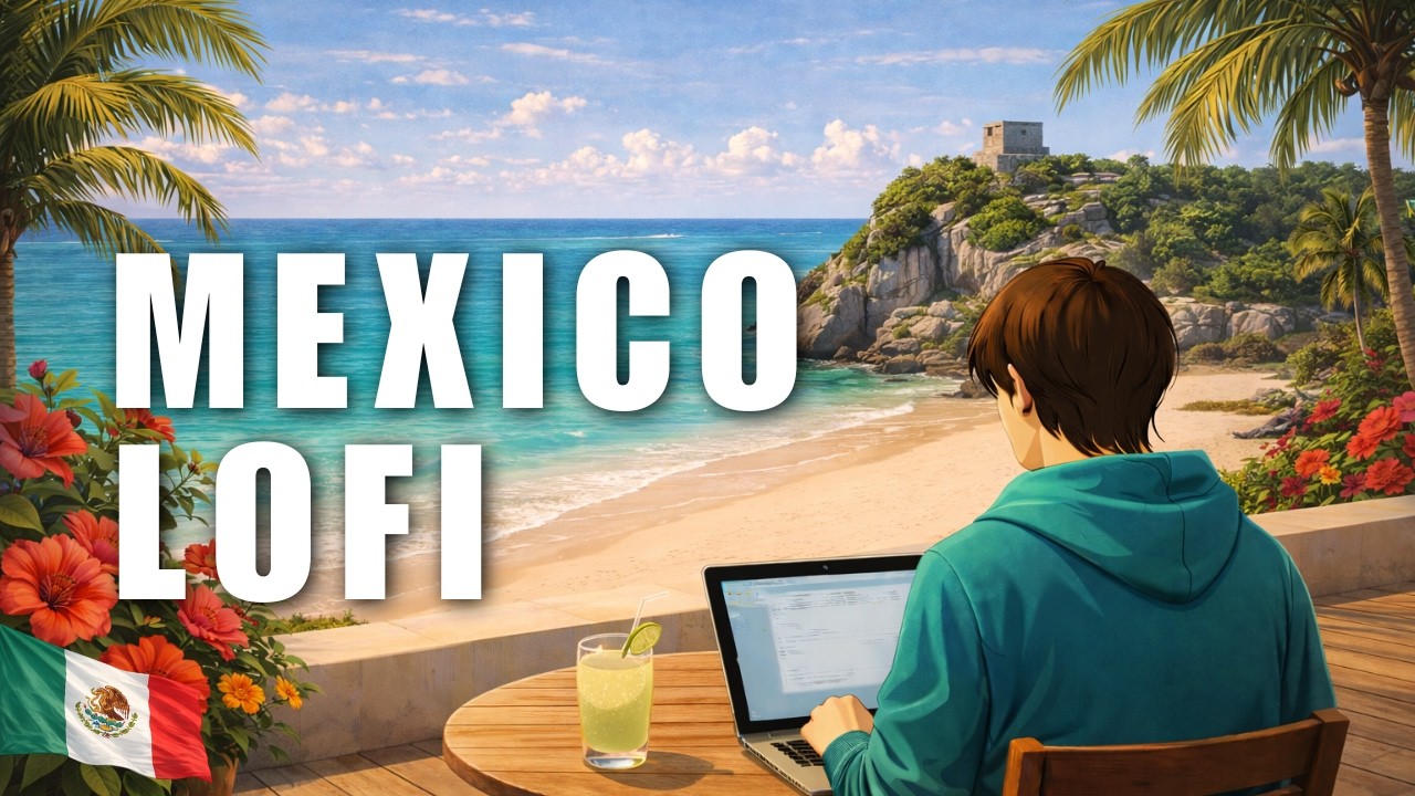 Mexico Modern LoFi – Tulum Terrace & Beach Cafe Vibes | 1 Hour LATAM ☁️
