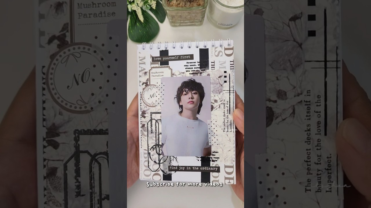 Kpop Journal | BTS Jungkook 😍🤍🖤 | Scrapbooking #shorts #journal #scrapbook #fyp #정국