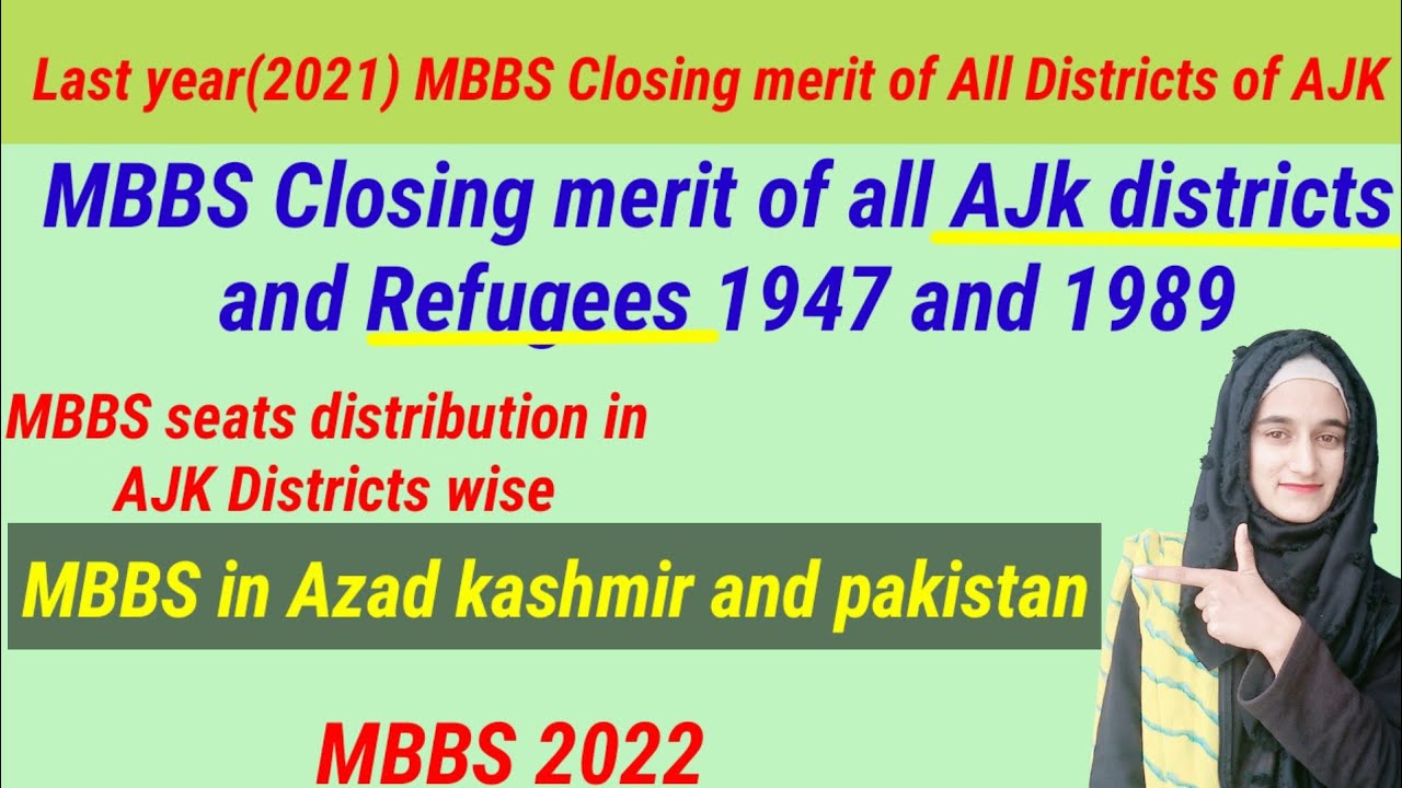 MBBS2021 closing merit of all districts of AJK and Refugees|MBBS district wise seats for AJk&refugee