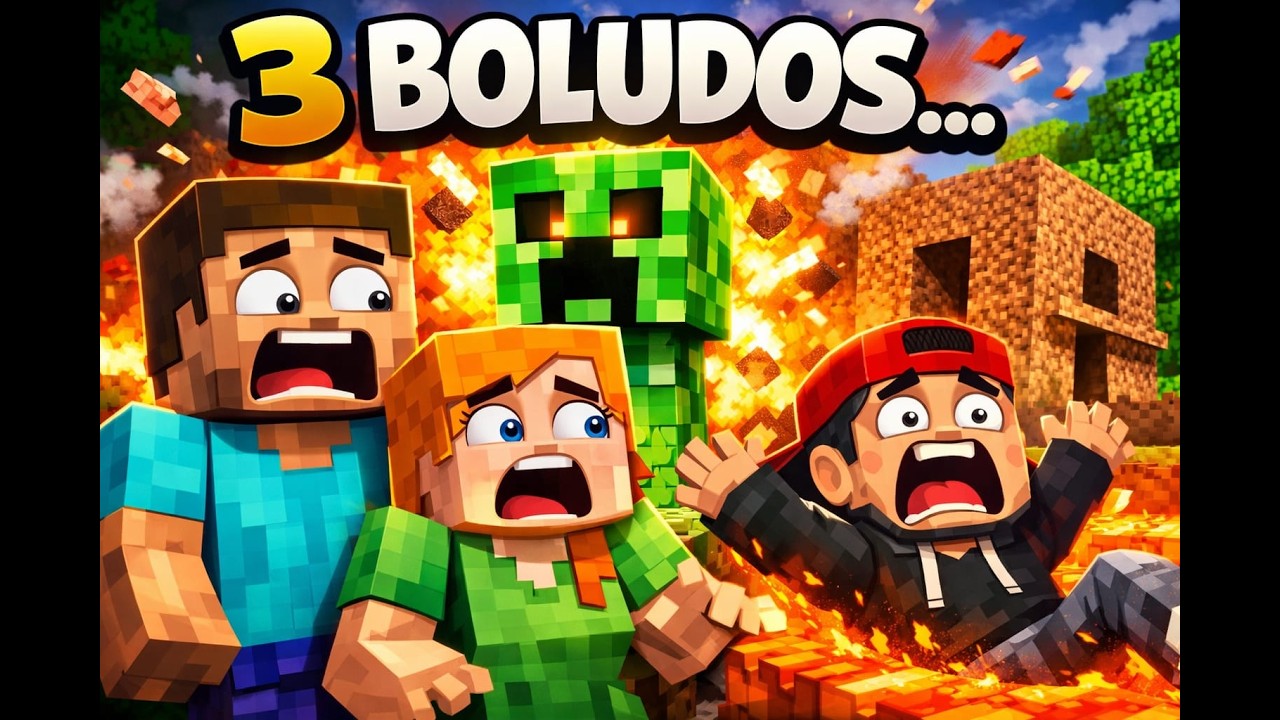 3 BOLUDOS EN MINECRAFT | Dia 1