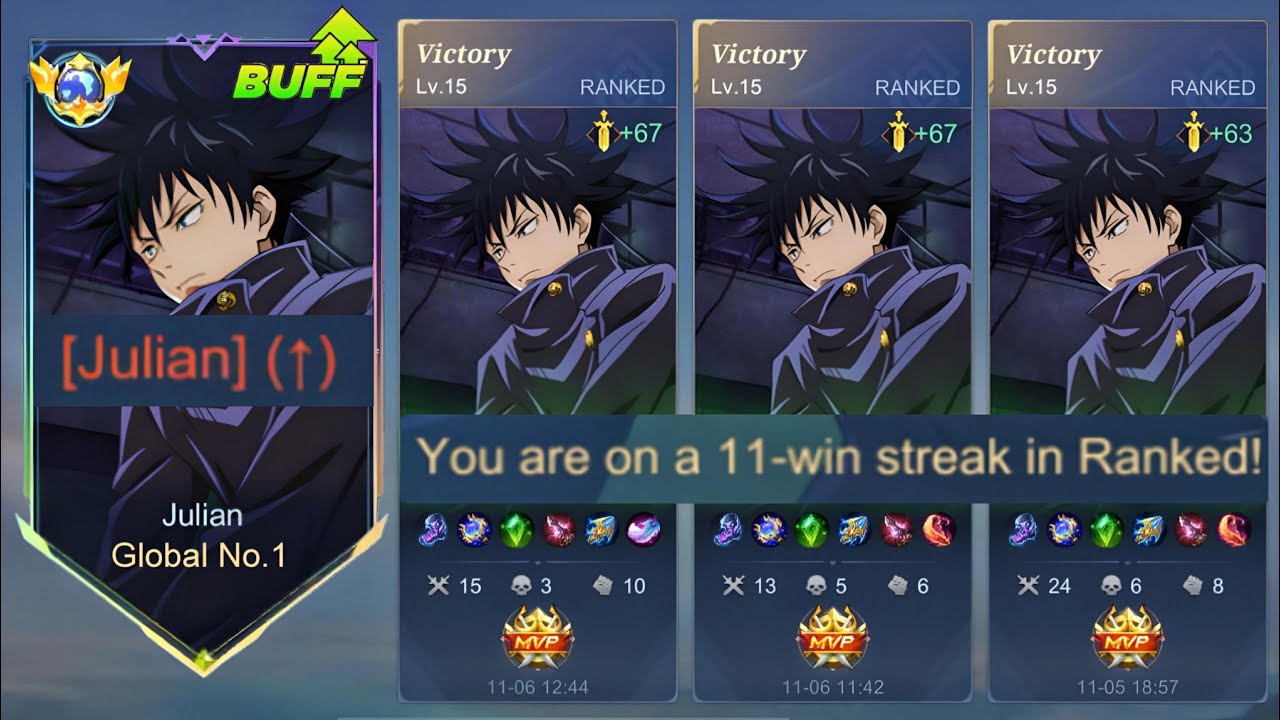 TOP 1 GLOBAL JULIAN 1 HIT BUILD AUTO WIN STREAK?!! (julian buff is here) MLBB