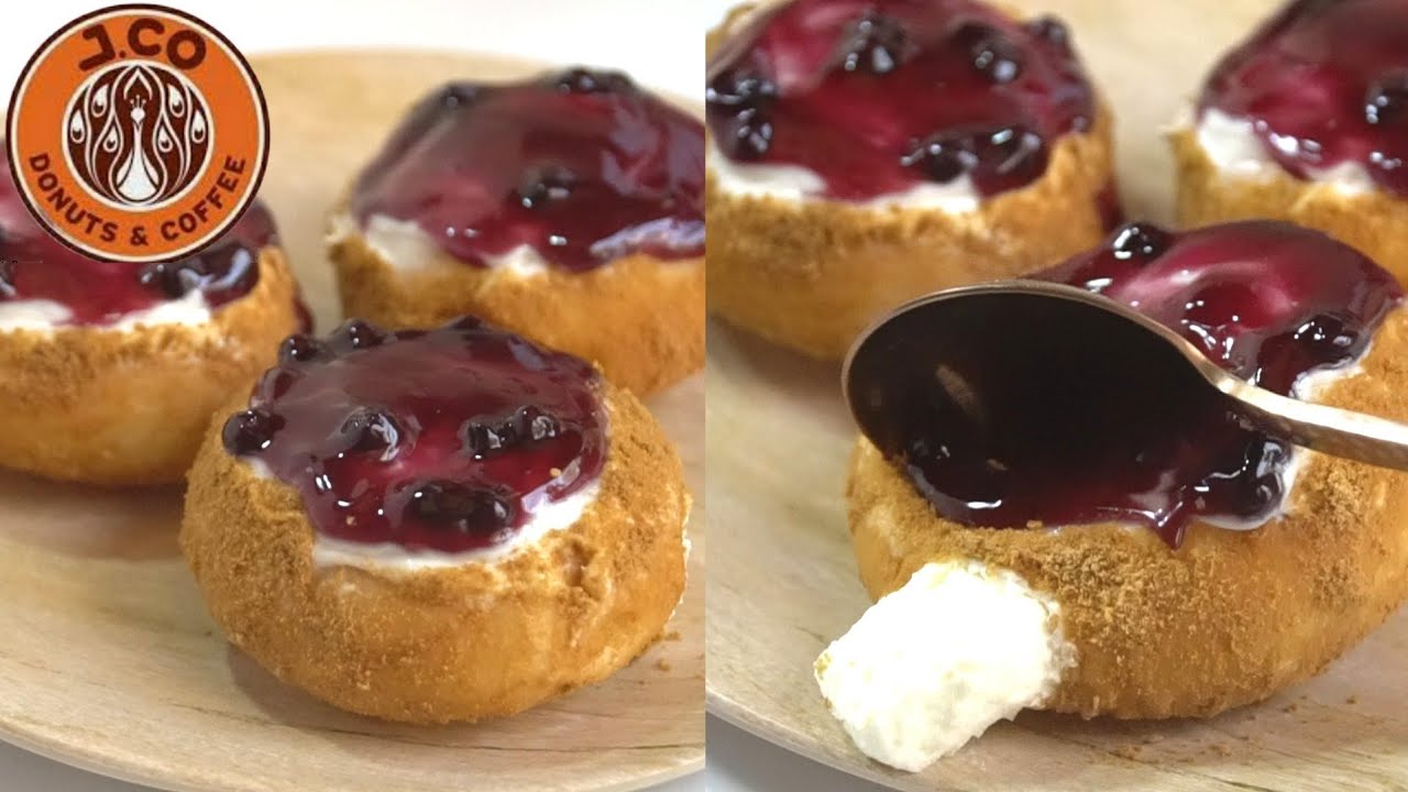 CREAM CHEESE DONUT ALA J.CO/ VERY SOFT BLUEBERRY DONUT/WITH COSTING!