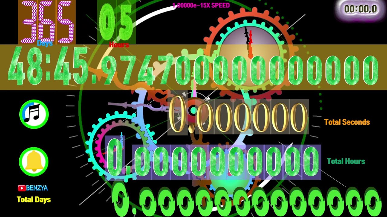[Speed feeling] 365.24219878125 days( 31,556,925.9747s) countdown and countup  timer  alarm🔔