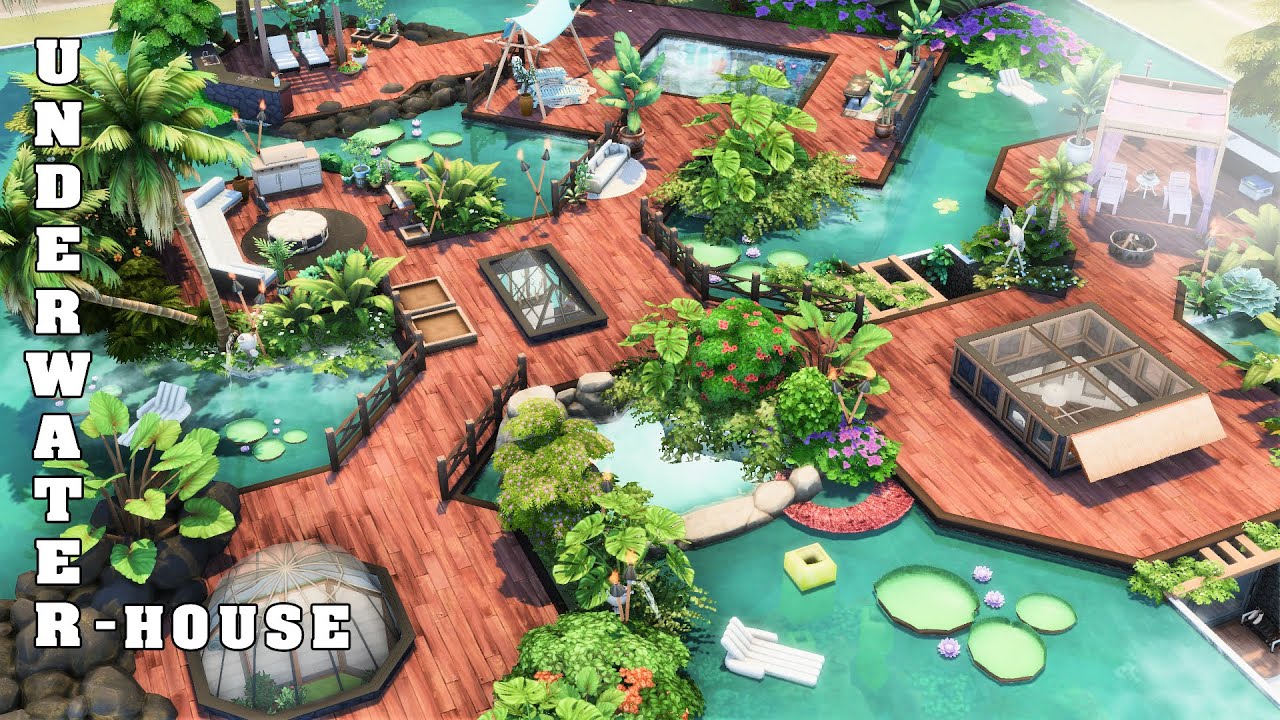 🌴🌊 UNDERWATER HOUSE (NO CC) | THE SIMS 4 - Speed Build