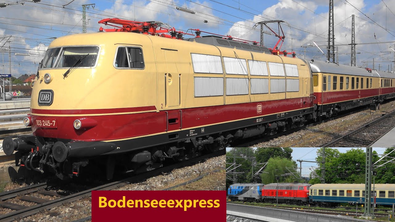 EF Treysa mit TEE Rheingold, 103 245, 218 308 Heros, 218 345 in Augsburg Hbf & Lindau