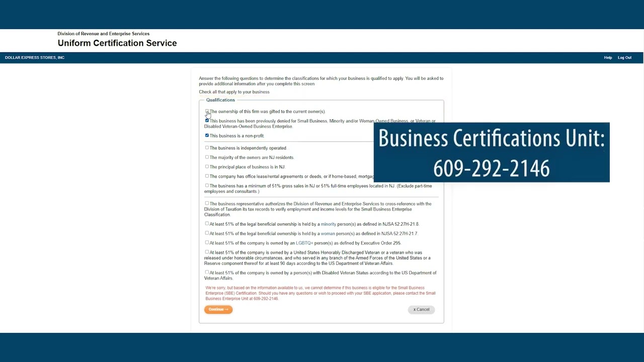 Uniform Certification Service (SMWVBE and LGBTQ+ Certifications)