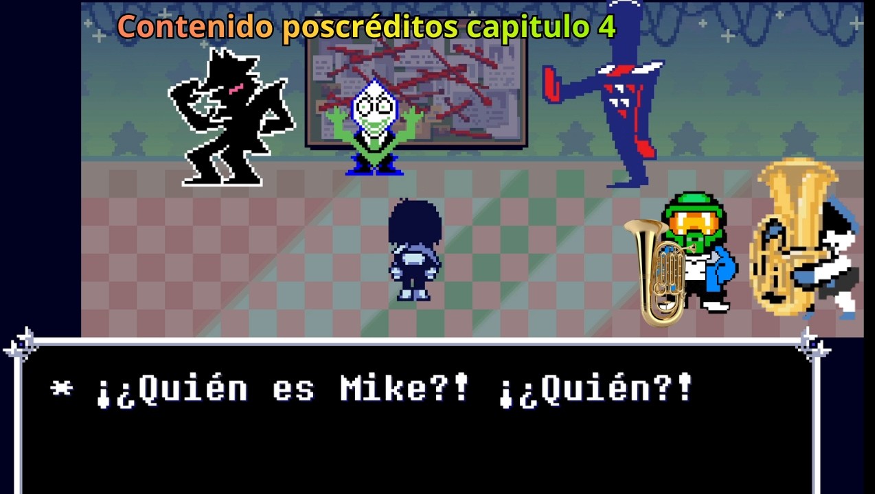 Deltarune capitulo 4, contenido poscréditos, la habitación de mike, todas las interacciones.
