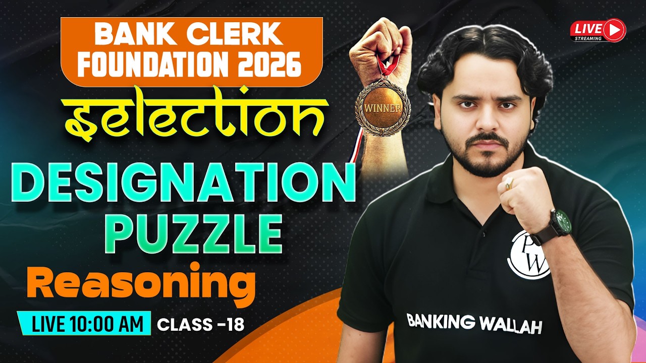 IBPS /SBI /RRB Clerk Reasoning 2026 | Designation Based Puzzle | Puzzle Reasoning | by Vidhu Sir