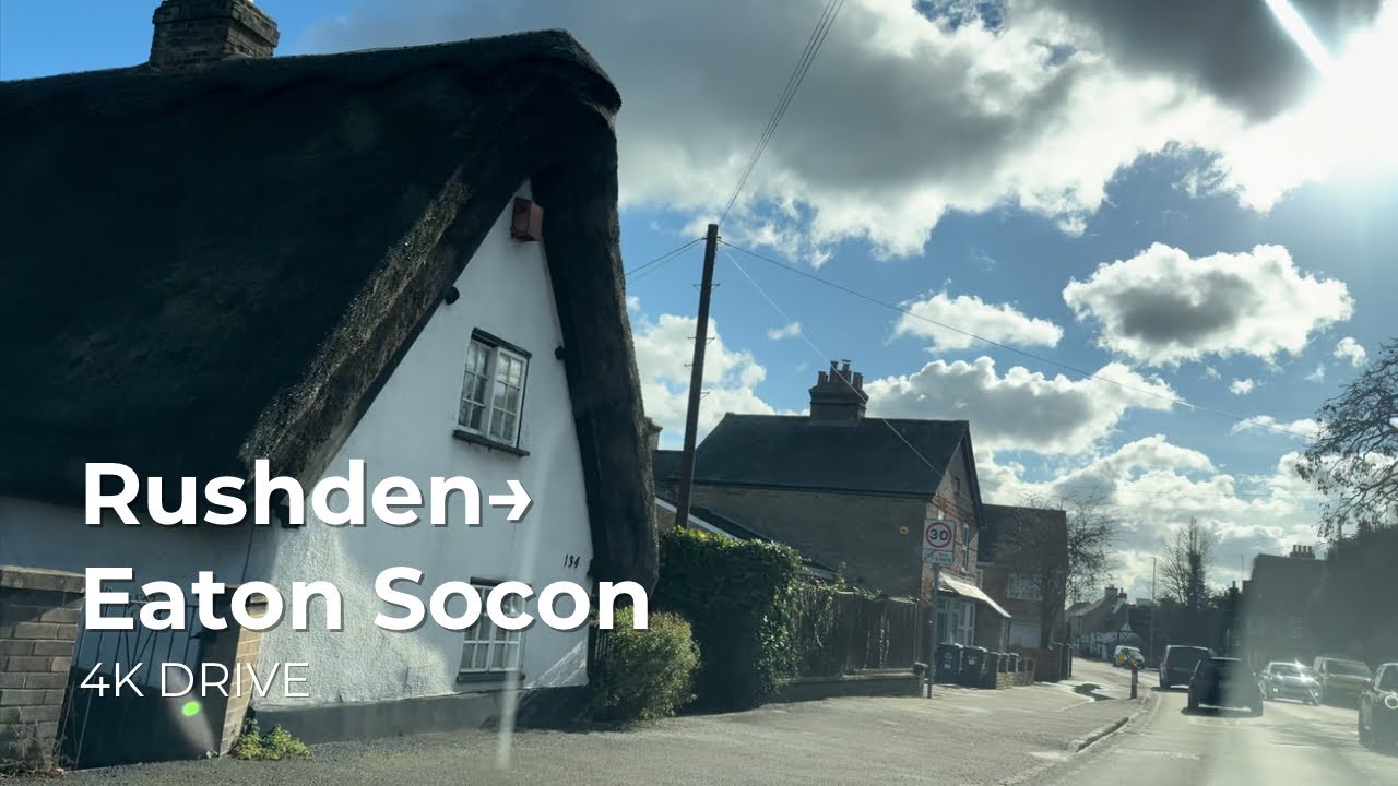 Rushden to Eaton Socon | Peaceful Countryside Drive | Real Roads UK (4K)