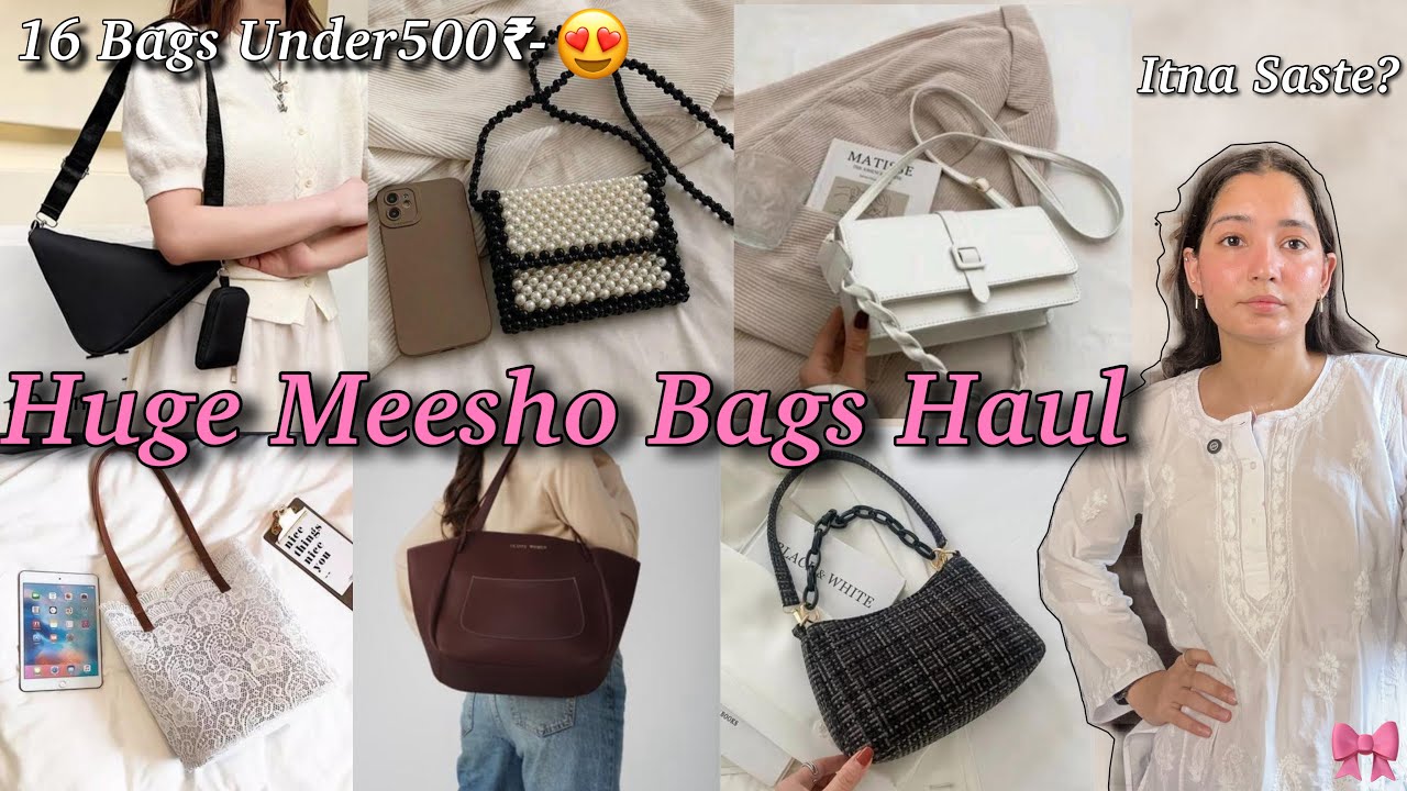 Huge MEESHO Bags Haul🛍️| Under-500₹- 16 Bags😍| Tote Bags, Sling Bag, Shoulder Bags🤭