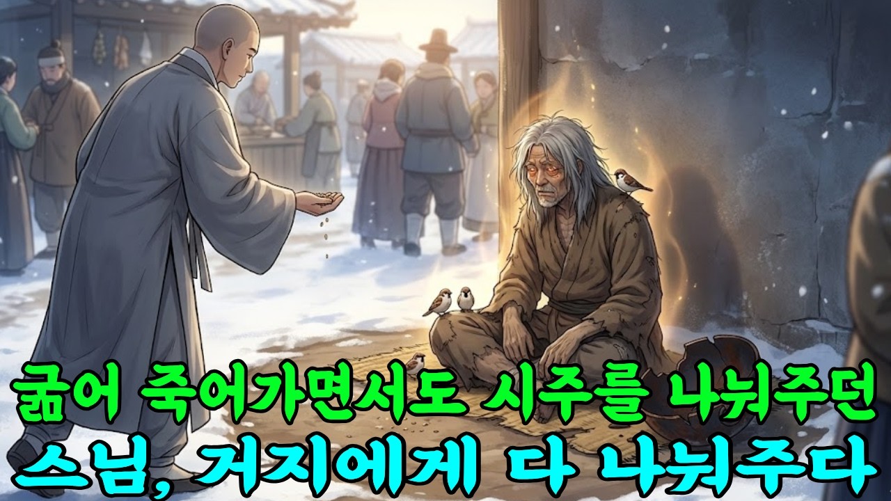 [야담화첩] 굶어가면서도 시주를 나눠주던 스님, 거지에게 마지막 옷까지 벗어줬더니 그 거지의 정체