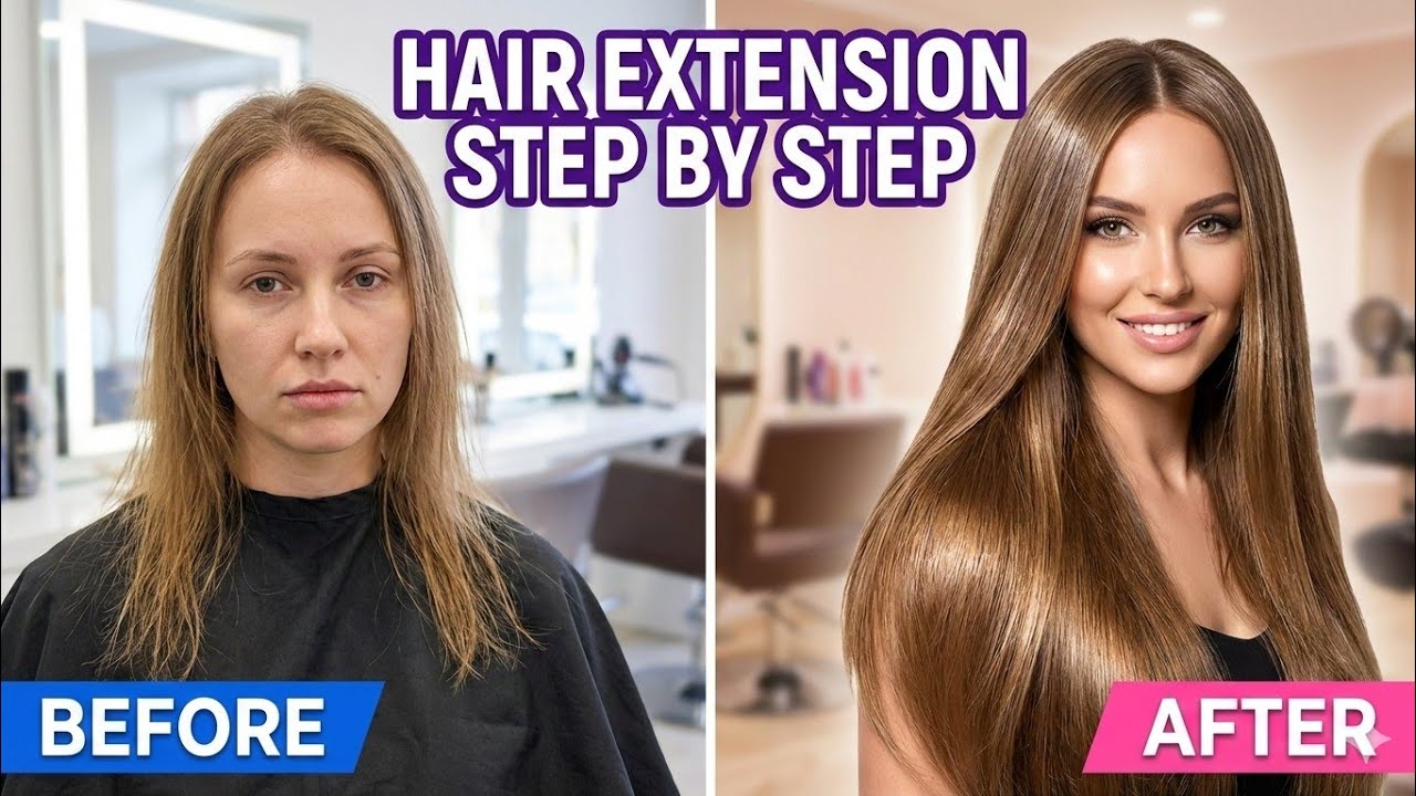 Hair Extension MAGIC 😱 | Step-by-Step Transformation (Before ➝ After)