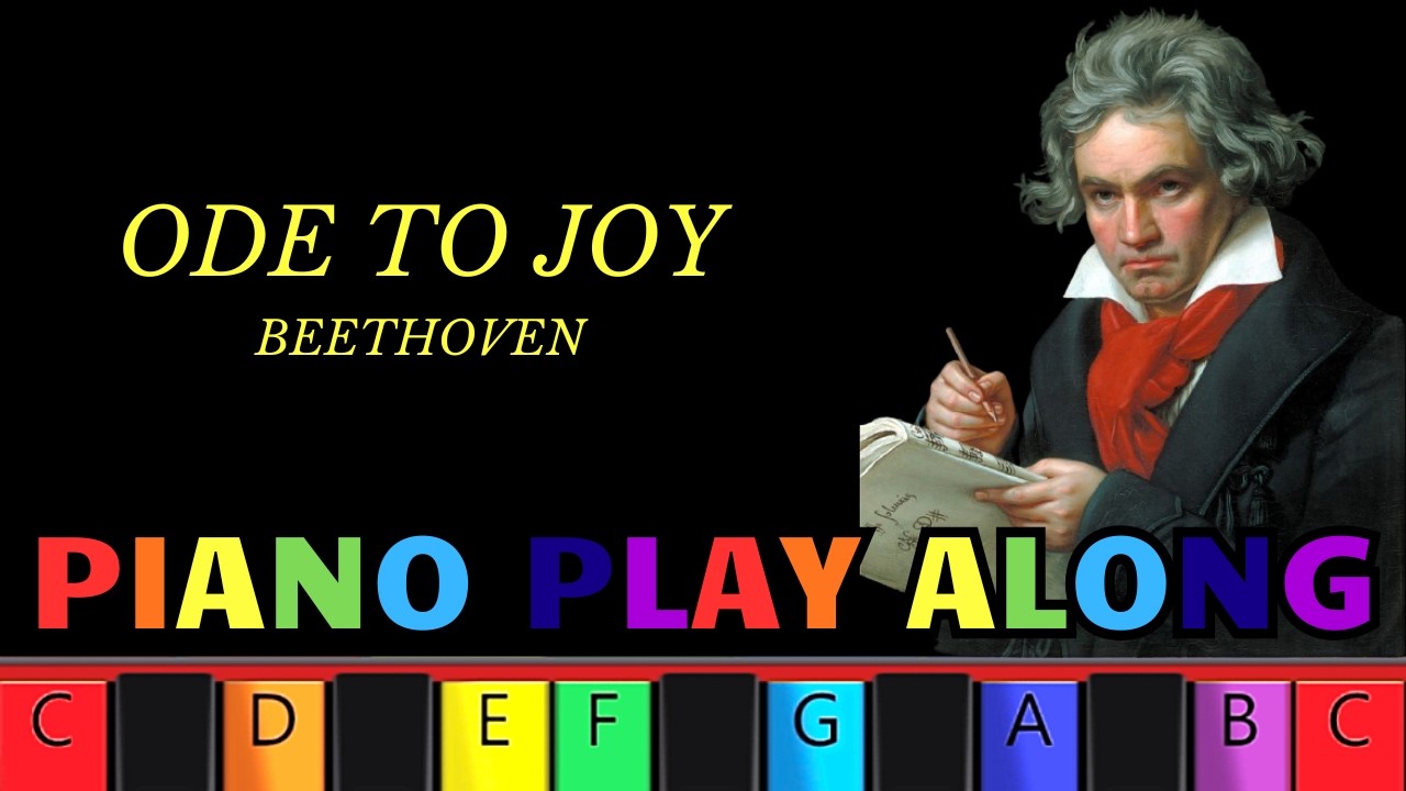Ode to Joy – Piano Play Along | Color Coded | Beginner Level