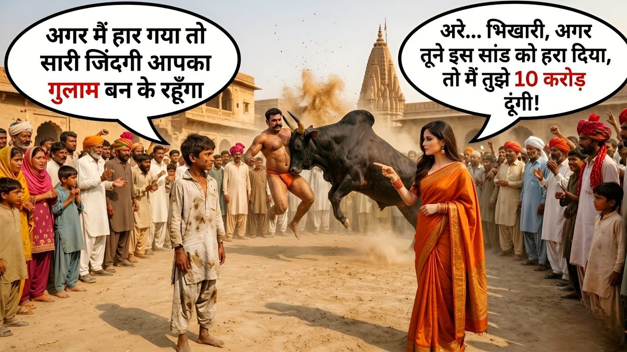 10 करोड़ की अनोखी शर्त! 😲 क्या गरीब लड़का सांड के सामने अपनी हिम्मत दिखा पाएगा? | इमोशनल कहानी