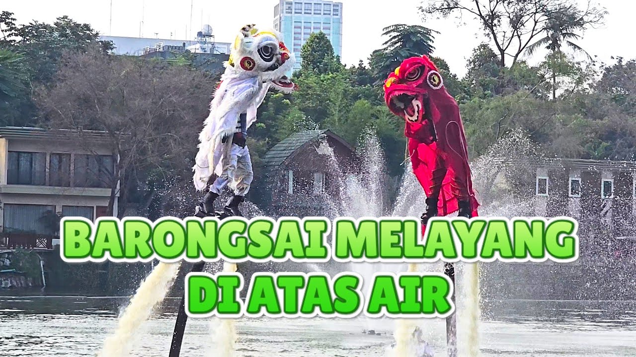 Barongsai Terbang. Aerial Lion Dance flying over the lake. at Senayan Park 15-2-2026. #cny2026 